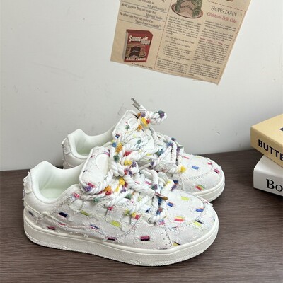 Trendi tenisice s platformom Bijele cipele 2024. Proljeće Jesen Nove cipele za dasku Svestrane Niche StudentsCasual Sportske cipele Svestrane