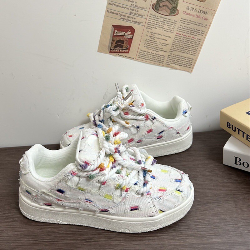 Trendi tenisice s platformom Bijele cipele 2024. Proljeće Jesen Nove cipele za dasku Svestrane Niche StudentsCasual Sportske cipele Svestrane