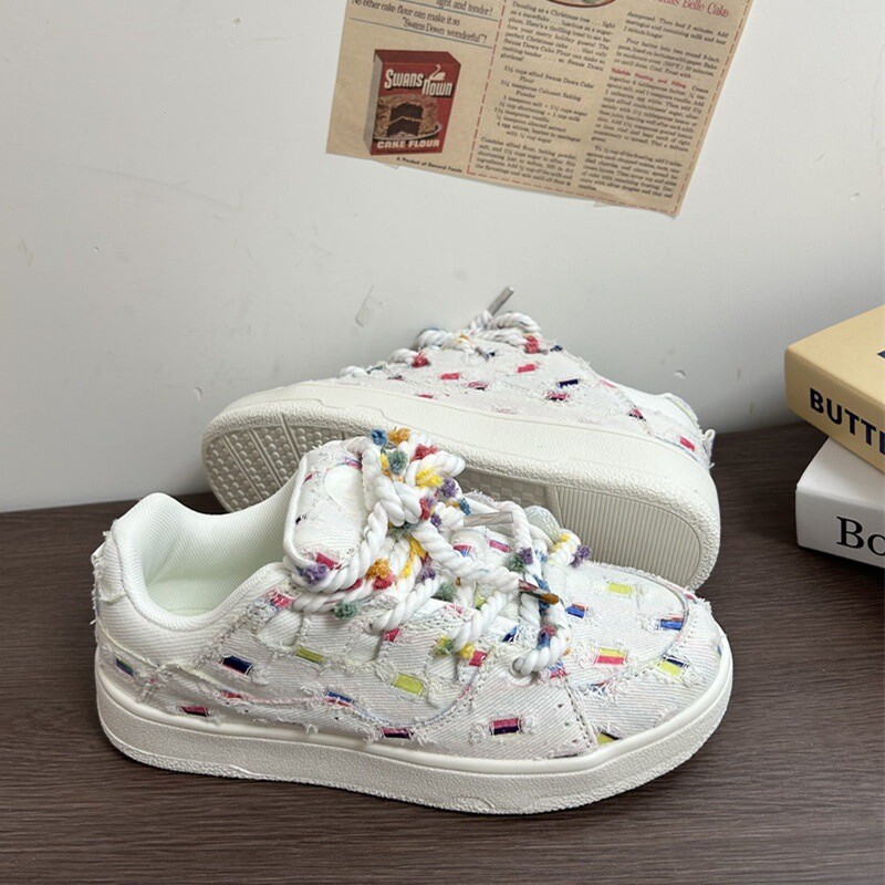 Trendi tenisice s platformom Bijele cipele 2024. Proljeće Jesen Nove cipele za dasku Svestrane Niche StudentsCasual Sportske cipele Svestrane