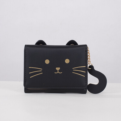 Naiste rahakott armas kass lühike rahakott Trend PU väike moodne rahakott ühevärviline mündikott Naiste kaardikott hulgimüük