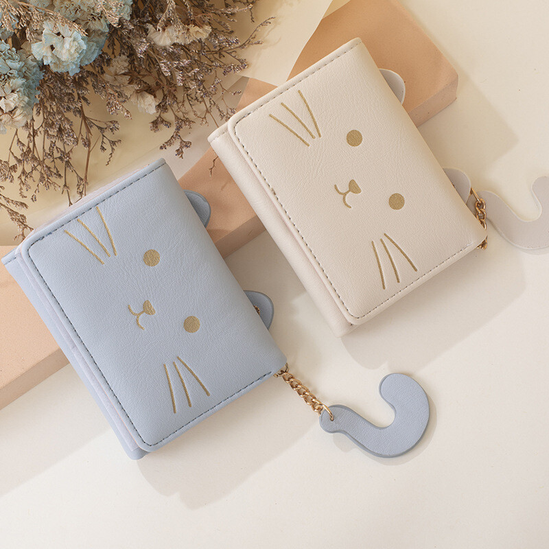 Naiste rahakott armas kass lühike rahakott Trend PU väike moodne rahakott ühevärviline mündikott Naiste kaardikott hulgimüük