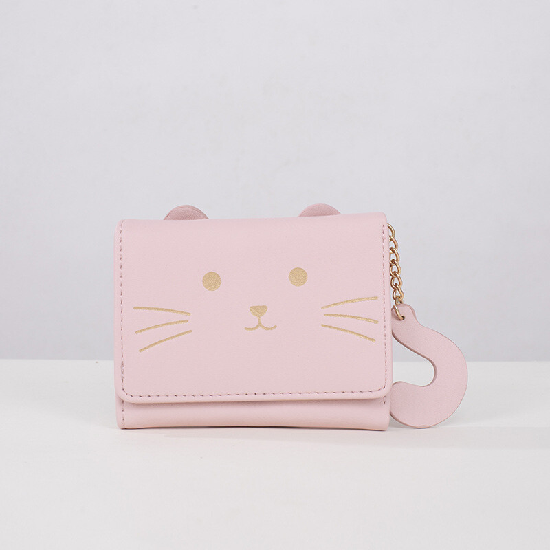 Naiste rahakott armas kass lühike rahakott Trend PU väike moodne rahakott ühevärviline mündikott Naiste kaardikott hulgimüük