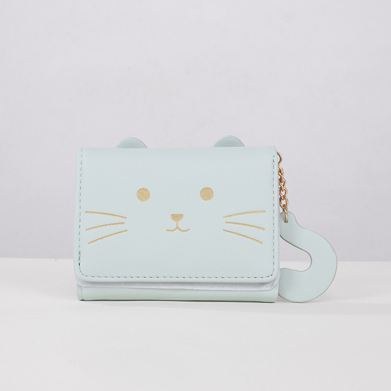 Naiste rahakott armas kass lühike rahakott Trend PU väike moodne rahakott ühevärviline mündikott Naiste kaardikott hulgimüük