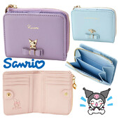 Sanrio Kuromi Portofel scurt în formă de melodie Husă pentru carduri cu fermoar Clip din piele Cartoon Anime Husă pentru suport pentru pașaport Poșete pliabile pentru monede
