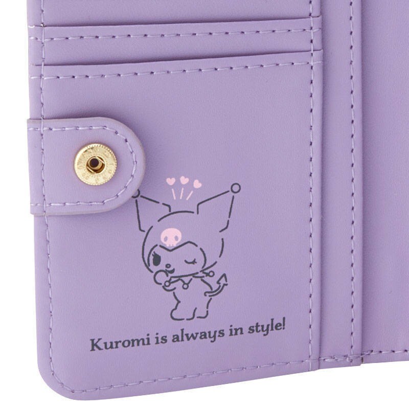 Sanrio Kuromi Portofel scurt în formă de melodie Husă pentru carduri cu fermoar Clip din piele Cartoon Anime Husă pentru suport pentru pașaport Poșete pliabile pentru monede