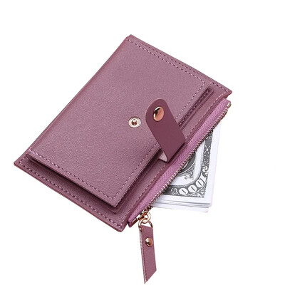 Ženska modna mala novčanik torbica Jednobojna PU kožna mini torbica za novčiće Novčanik Torbice za držače kreditnih kartica Torbica za novčiće na patentni zatvarač