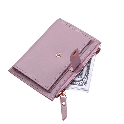 Ženska modna mala novčanik torbica Jednobojna PU kožna mini torbica za novčiće Novčanik Torbice za držače kreditnih kartica Torbica za novčiće na patentni zatvarač