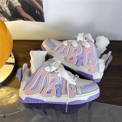 2023 New Style Pink Slatke ženske cipele Letter Versatile Kawaii Ženske cipele Little Girl Pink Tenisice otporne na habanje