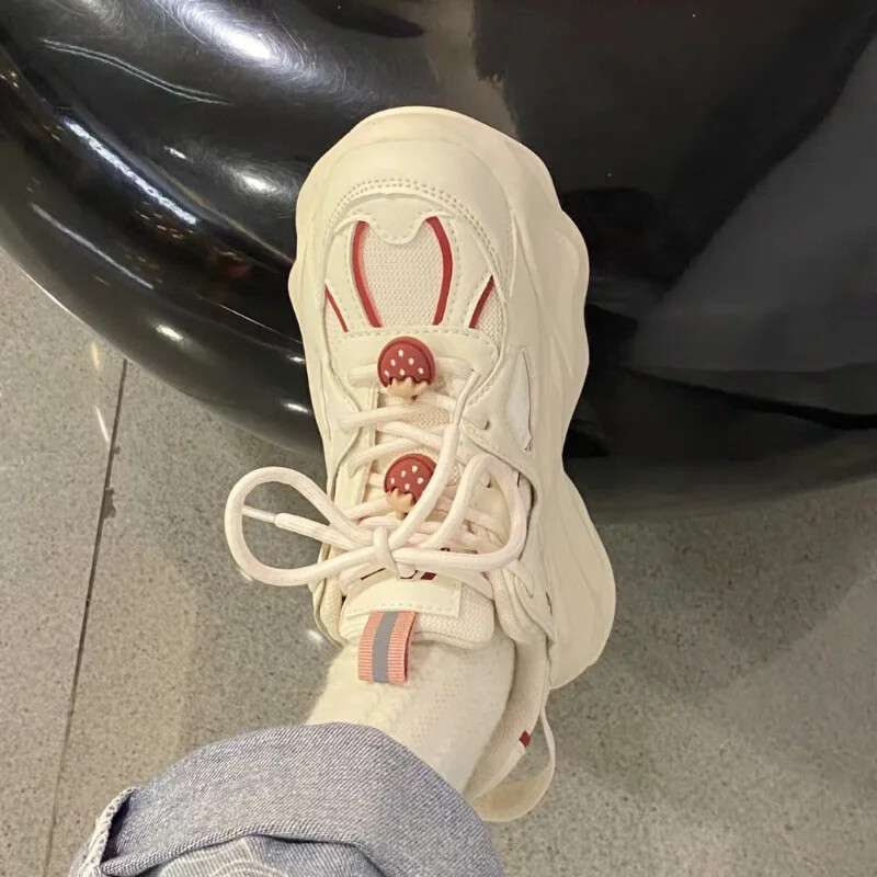 Pantofi vulcanizati Kawaii cu căpșuni pentru femei 2023, cu platformă nouă, la modă coreeană, pantofi cu talpă groasă, Tenis Mujer, cu șireturi