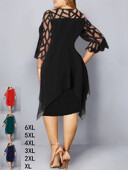 6xl 5xl 3xl Haljine velikih veličina za žene Midi večernja haljina velikih veličina Crna elegantna odjeća Velika ekstra haljina za zabavu 2024.