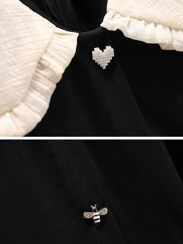 Ženske haljine velikih veličina, jesen 2024., crna, elegantna haljina a-kroja dugih rukava, ženska odjeća velikih veličina, velika rasprodaja