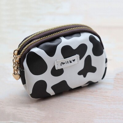 Jauks govs raksta monētu maciņš sievietēm karšu maka studentiem dubultkabatas rāvējslēdzēja atslēgu soma Pārnēsājama lūpu krāsas bankas karšu uzglabāšanas soma