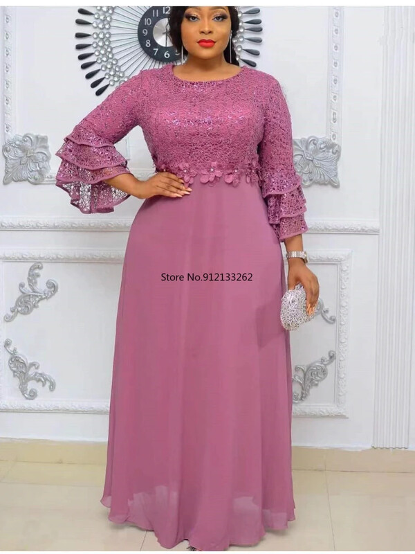 Rochii africane de petrecere de nuntă pentru femei, primăvară, toamnă, africane, cu mâneci scurte, cu decolteu în V, poliester, verde, roz, roșu, rochie lungă, rochie maxi