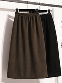Fusta de toamnă 2024 pentru femei, cu talie înaltă elastică, fustă de dimensiuni mari, cu fantă în spate, în stil coreean, elegante, maro sau negru, ocazional, pentru femei