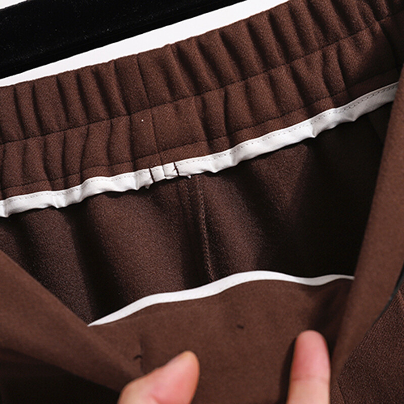 Fusta de Lână Dimensiuni Plus Femei Iarna 2024 Noutăți Patchwork cu talie înaltă Fusta A Linie elastică Fuste Maxi Maro sau Negru Femei