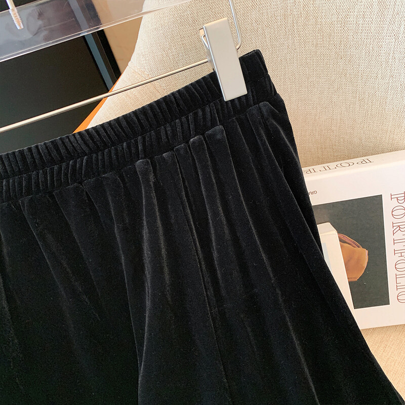 Ženska modna temperamentna temperamentna suknja A kroja crna, tanka, visokog struka, 2024. novi model za vjetar, baršun