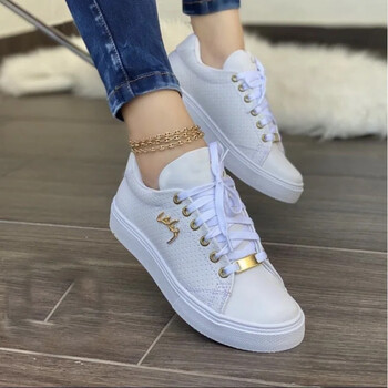 Γυναικεία παπούτσια Vulcanized Νέα 2024 Casual Sneakers Fashion Flat Lace Up Outdoor Walking Sport Plus μέγεθος 43 Zapatillas Mujer