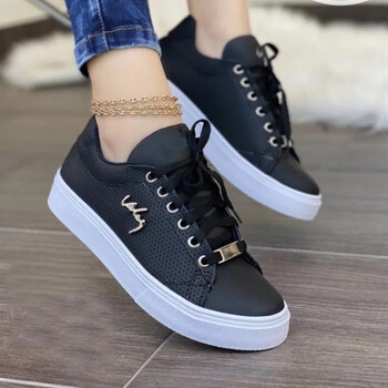 Γυναικεία παπούτσια Vulcanized Νέα 2024 Casual Sneakers Fashion Flat Lace Up Outdoor Walking Sport Plus μέγεθος 43 Zapatillas Mujer