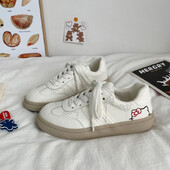 Sanrio Hello Kitty, pantofi albi de toamnă noi, pantofi versatili, drăguți, cu desene animate, cu broderie, versiune coreeană, pantofi casual