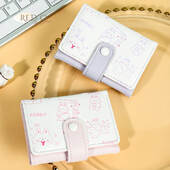 Mini portofel drăguț pentru femei, ursuleț din piele PU, suport pentru carduri de credit, portofele, geantă de bani pentru femeie, husă pentru monede, cu trei ori, valet scurt de desene animate