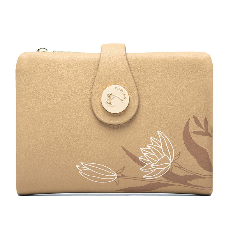 Portofel mic de modă pentru femei coreeană din piele PU cu cataramă geantă pentru monede, portofel scurt, cu fermoar, pliabil, de culoare solidă, geantă de bani