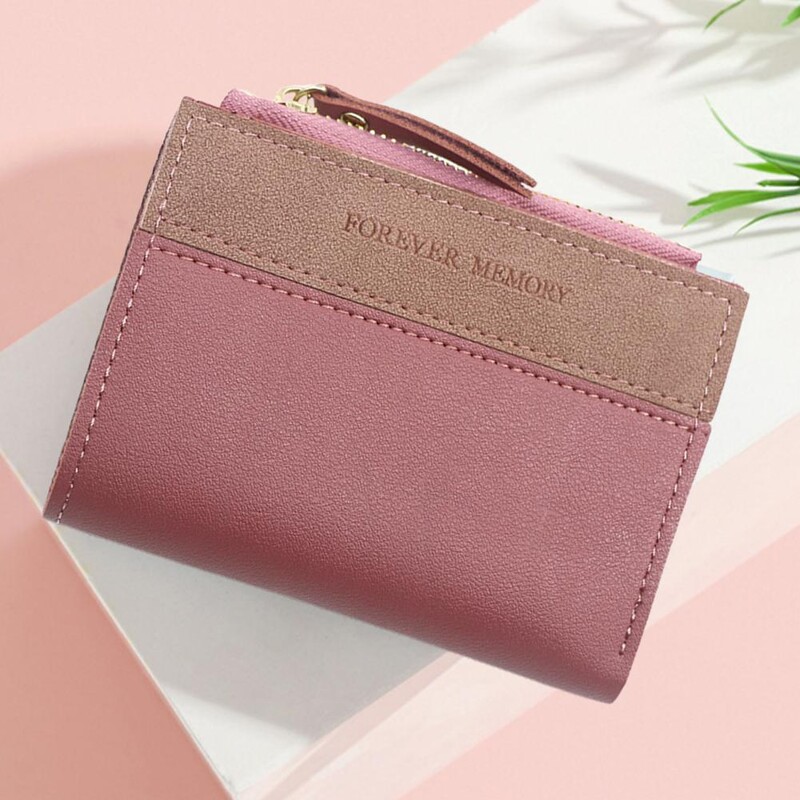 Portofel pentru femei Mini-fold cu mai multe sloturi Suport card de credit Fermoar neted Portofel subțire Poșetă cu monede Husă pentru bani Utilizare la cumpărături 여자 지갑