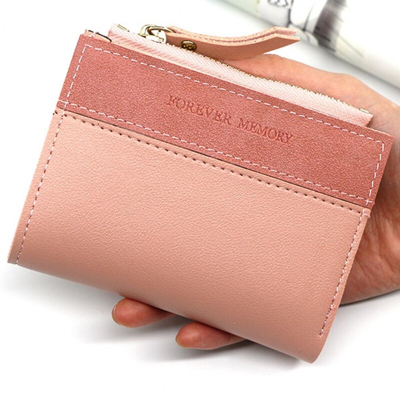 Portofel pentru femei Mini-fold cu mai multe sloturi Suport card de credit Fermoar neted Portofel subțire Poșetă cu monede Husă pentru bani Utilizare la cumpărături 여자 지갑