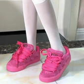 2024 New Dragon Fruit Culoare Letter Talpă Pâine Pantofi Femei Nișă Retro Casual Pantofi American Heightening Sport Pantofi Populari