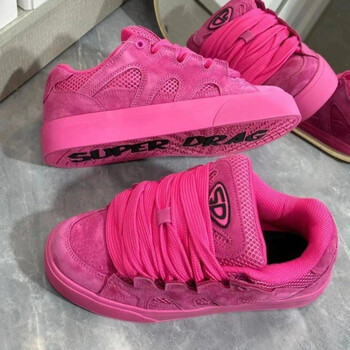 2024 New Dragon Fruit Color Letter Παπούτσια ψωμιού Γυναικεία Niche Ρετρό Casual παπούτσια American Heightening Αθλητικά παπούτσια Δημοφιλή