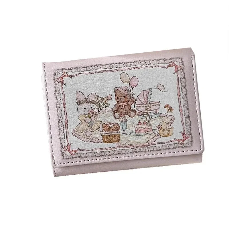 Armas rahakott naistele Armas originaalne ruudukujuline volditav mündikott, nahast tõmblukk, loomaprintidega Esteetiline kott noorte rahakott