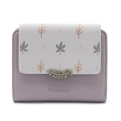 Maple Leaf Print Femei Portofel mic cu fermoar Poșetă pentru monede Portofele scurte pentru femei Mini Geantă de bani pătrată Suport carduri din piele PU