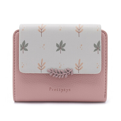 Maple Leaf Print Femei Portofel mic cu fermoar Poșetă pentru monede Portofele scurte pentru femei Mini Geantă de bani pătrată Suport carduri din piele PU