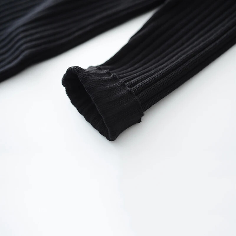 Sieviešu rudens ziemas ikdienišķa trikotāžas kleita ar izgriezumu, iekšēja slāņa adīta kleita ar garām piedurknēm, brīva vidēja garuma daudzpusīga džemperkleita