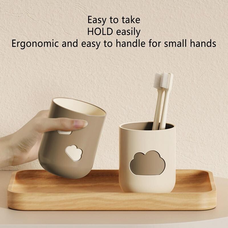 2gab Vannas istabas trauki Plastmasas mutes skalojamā līdzekļa krūze kafijas tēja ūdens krūze mājas ceļojumu mākoņa raksta zobu birstes turētājs dzērienu krūze