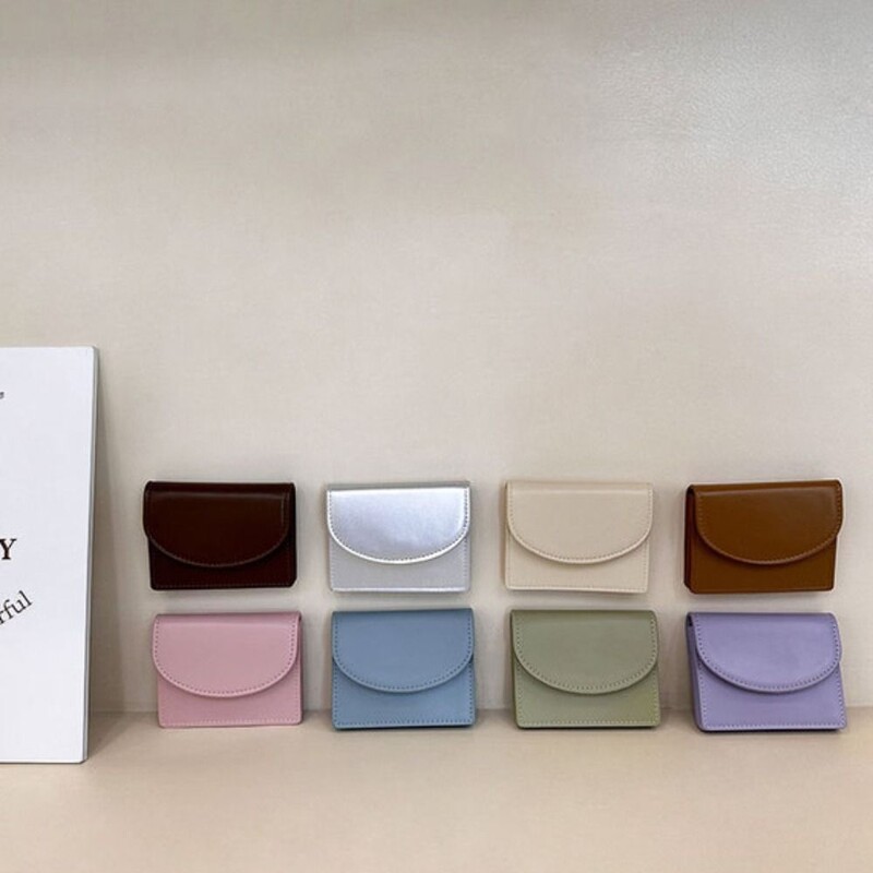 Jauni PU sieviešu maki Sieviešu dabīgās ādas maki karšu turētāji Mazi pārnēsājami monētu somiņas lielas ietilpības naudas soma