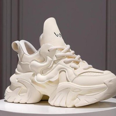 Pantofi negri cu platformă din piele, cu talpă groasă, toamnă, pantofi groși, femei, cu șireturi, 2024, comozi, pantofi de mers pentru femei.