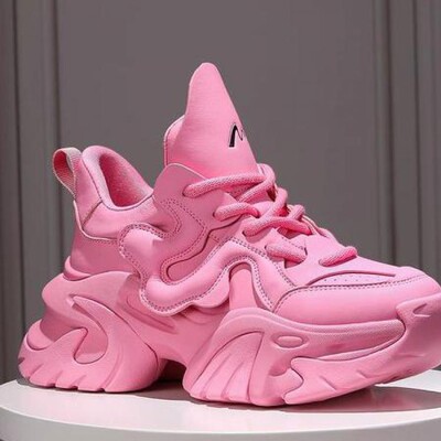 Pantofi negri cu platformă din piele, cu talpă groasă, toamnă, pantofi groși, femei, cu șireturi, 2024, comozi, pantofi de mers pentru femei.