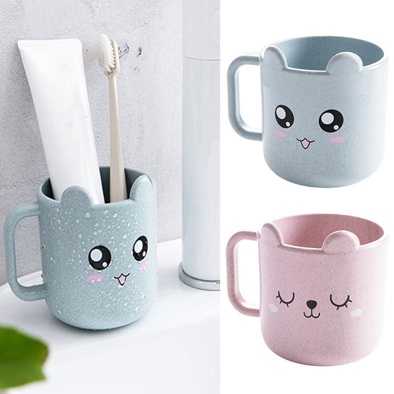 Kviešu salmu karikatūra Expression Mutes skalojamā līdzekļa krūze Radoša bērnu glāzīte zobu tīrīšanai Plastmasas glāzīte zobu birstes krūze Vannas istabas piederumi