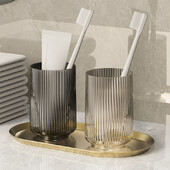 Cană pentru apă de gură de uz casnic, ceașcă pentru periuță de dinți transparentă de lux, ceașcă de toaletă cu nivel înalt de aspect