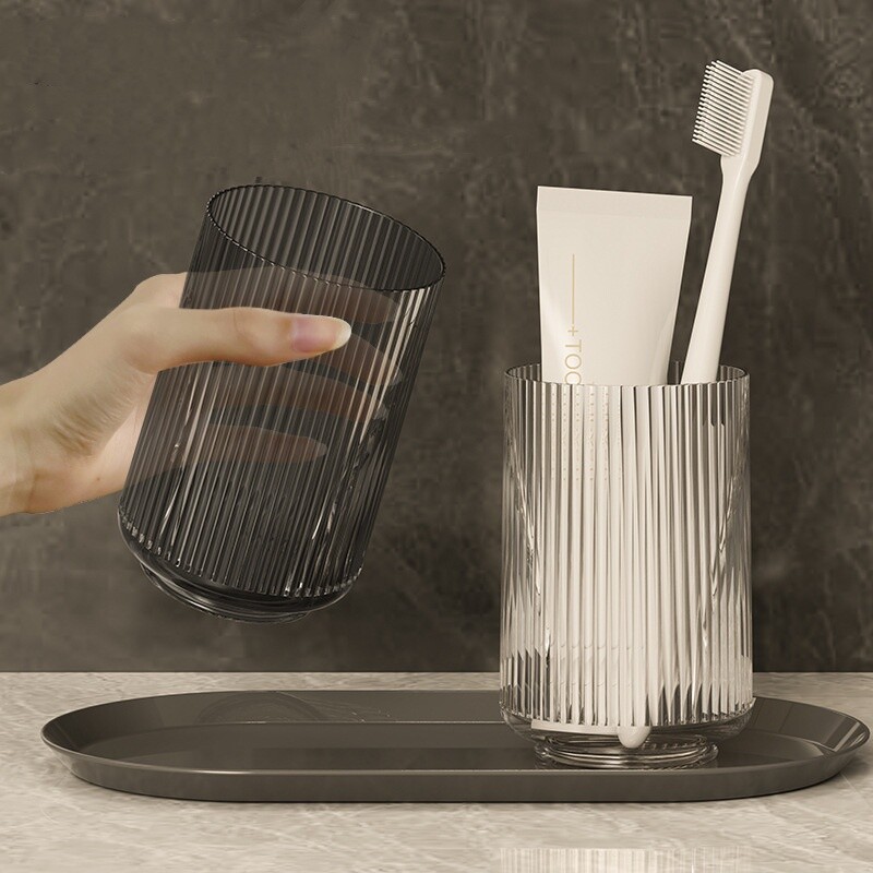 Cană pentru apă de gură de uz casnic, ceașcă pentru periuță de dinți transparentă de lux, ceașcă de toaletă cu nivel înalt de aspect