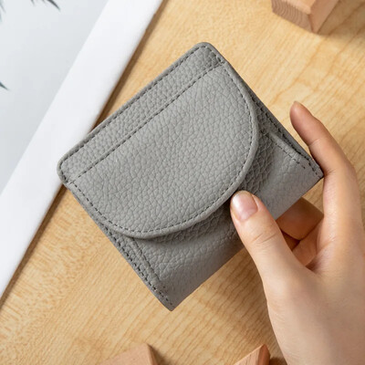 Pu кожа Rfid Id Кредитна банка Поставка за визитна карта Портфейли за монети от телешка кожа Луксозни тънки джобни портфейли за жени