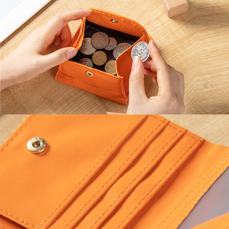 Pu кожа Rfid Id Кредитна банка Поставка за визитна карта Портфейли за монети от телешка кожа Луксозни тънки джобни портфейли за жени