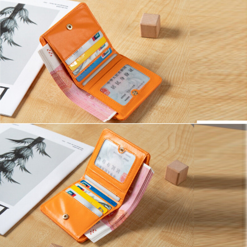 Pu кожа Rfid Id Кредитна банка Поставка за визитна карта Портфейли за монети от телешка кожа Луксозни тънки джобни портфейли за жени