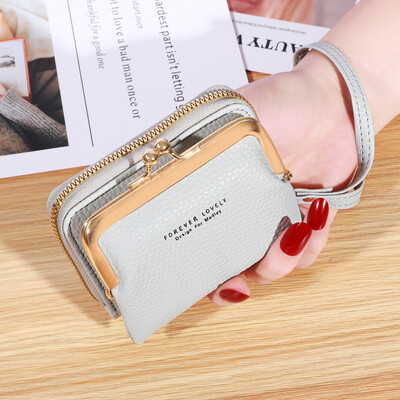 2023 Portofel nou pentru femei Suport carduri curea de mână Portofel scurt Suport pentru carduri multiple Poșetă pentru monede femei din piele cu fermoar, poșetă cu fermoar