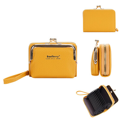 PU kožna torbica za novčiće Nova ženska harmonika torba s patentnim zatvaračem Mini torba za kartice Torba za pohranu više kartica s remenom za zapešće