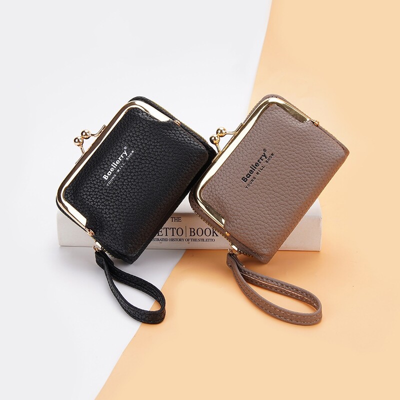 PU kožna torbica za novčiće Nova ženska harmonika torba s patentnim zatvaračem Mini torba za kartice Torba za pohranu više kartica s remenom za zapešće