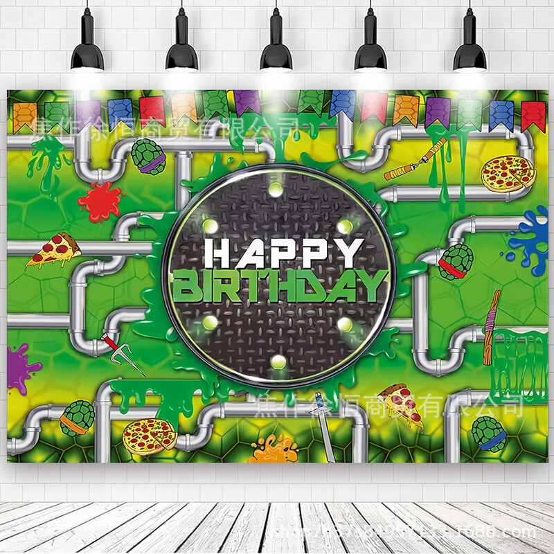 Naujas karštas išpardavimas animacinių filmų gimtadienio vakarėlio reklamjuostė gimtadienio šventės dekoravimas fotografijos fone pakabinamas audinys