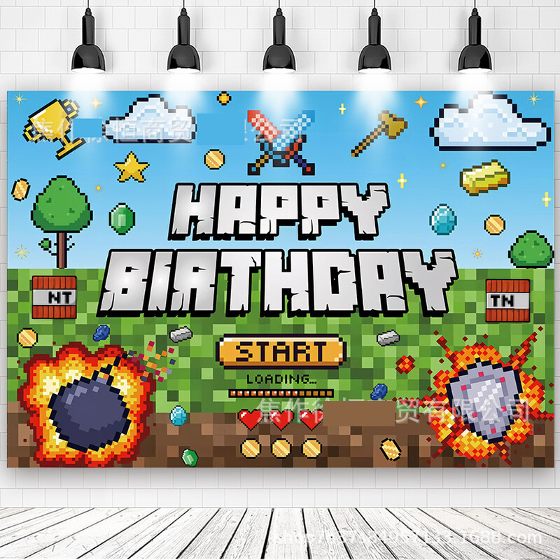 Naujas karštas išpardavimas animacinių filmų gimtadienio vakarėlio reklamjuostė gimtadienio šventės dekoravimas fotografijos fone pakabinamas audinys