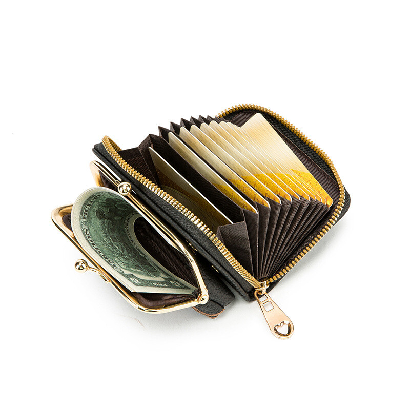 Portofele florale noi pentru femei Poșete scurte cu fermoar geantă portabilă detașabilă pentru bani Suport pentru cărți de vizită din piele PU de capacitate mare