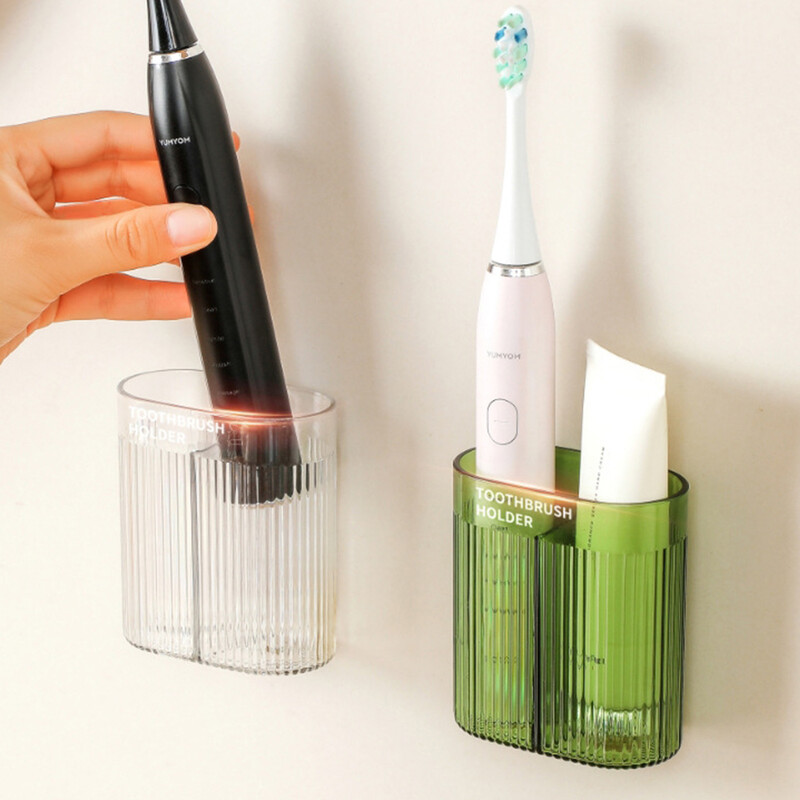 Suport pentru periuță de dinți electric pentru agățat pe perete Accesorii pentru baie Suport multifuncțional durabil pentru periuță de dinți Suport de depozitare din plastic